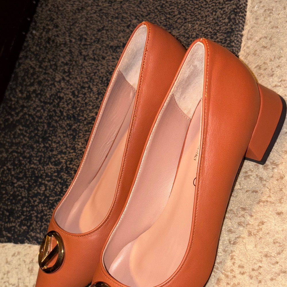 Valentino Women's Brown Leather Loafers - Picture 4 of 6